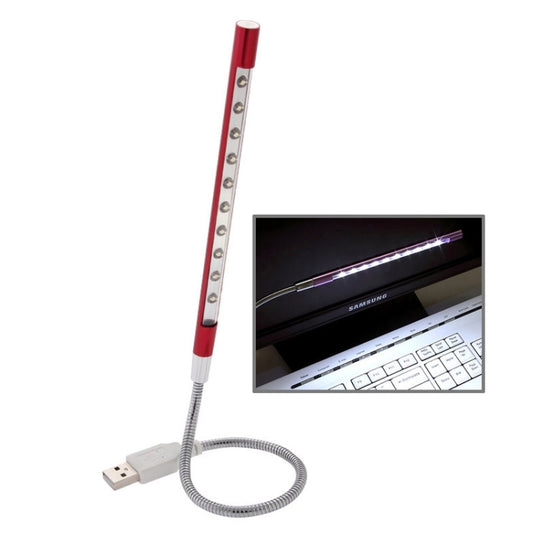 10-LED Portable Ultra Bright USB LED Light(Red) by bashfashion