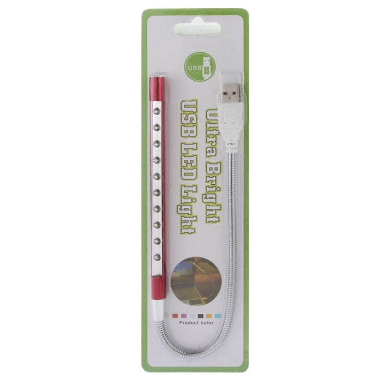 10-LED Portable Ultra Bright USB LED Light(Red) by bashfashion