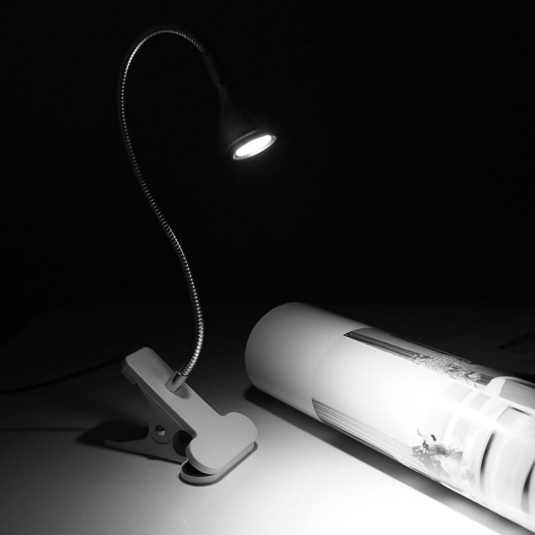 3W 360 Degree Rotation USB Metal Flexible Neck LED Light with Switch & Clip (White Light Silver) by bashfashion