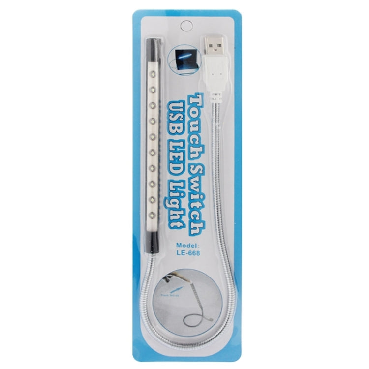 Portable Touch Switch USB LED Light, 10-LED, 1W, White Light(Black) by bashfashion