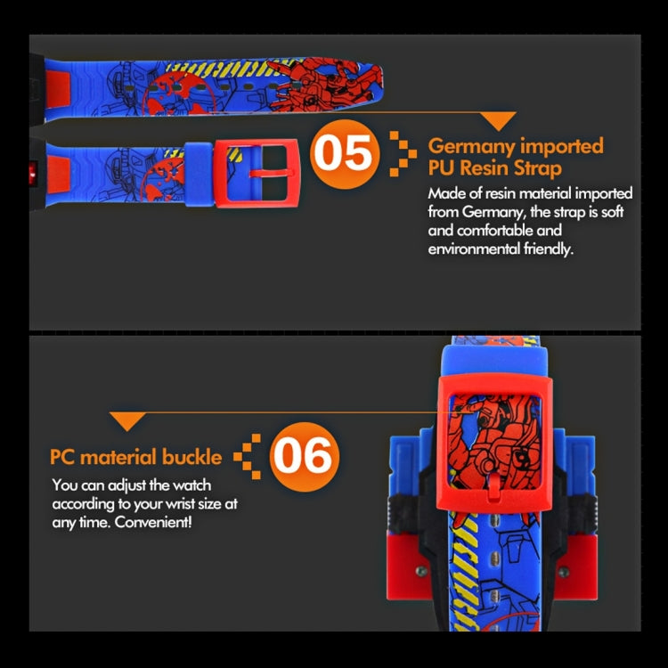 SKMEI Transformation Toy Shape Changing Removable Dial Digital Movement Children Watch with PU Plastic Cement Band(Dark Blue) by SKMEI