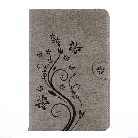 For Galaxy Tab A 10.1 (2016) / P580 Butterflies Love Flowers Embossing Horizontal Flip Leather Case with Holder & Card Slots & Wallet(Grey) by bashfashion