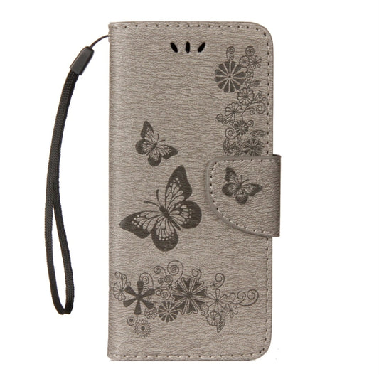 For Galaxy S9 Vintage Embossed Floral Butterfly Pattern Horizontal Flip Leather Case with Card Slot & Holder & Wallet & Lanyard(Grey) by bashfashion