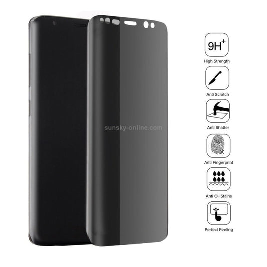 For Galaxy S8+ / G9550 0.3mm 9H Surface Hardness 3D Curved Privacy Anti-glare Full Screen Tempered Glass Screen Protector by bashfashion