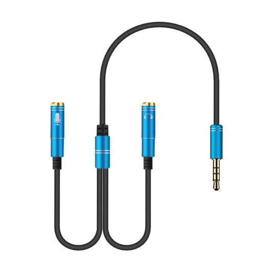 2 in 1 3.5mm Male to Double 3.5mm Female TPE High-elastic Audio Cable Splitter, Cable Length: 32cm(Blue) by bashfashion