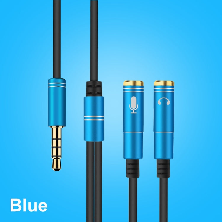 2 in 1 3.5mm Male to Double 3.5mm Female TPE High-elastic Audio Cable Splitter, Cable Length: 32cm(Blue) by bashfashion