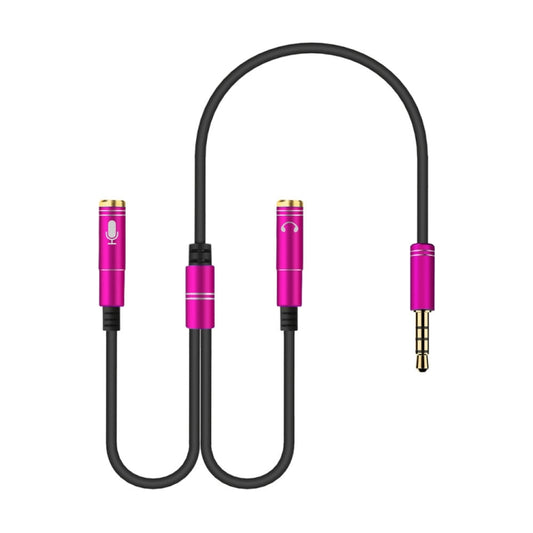 2 in 1 3.5mm Male to Double 3.5mm Female TPE High-elastic Audio Cable Splitter, Cable Length: 32cm(Rose Red) by bashfashion