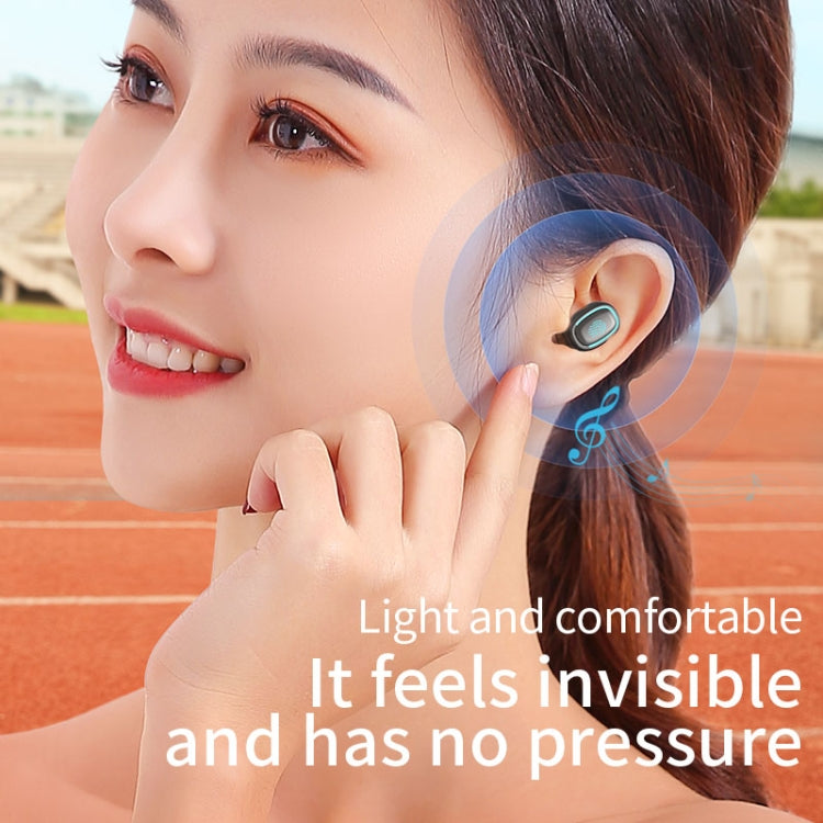 C1 Bluetooth 5.0 TWS Touch Polygonal Digital Display True Wireless Bluetooth Earphone with Charging Box(Black) by bashfashion
