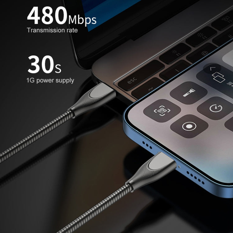 ADC-009 USB-C / Type-C to USB-C / Type-C Zinc Alloy Hose Fast Charging Data Cable, Cable Length: 1m(Silver) by bashfashion