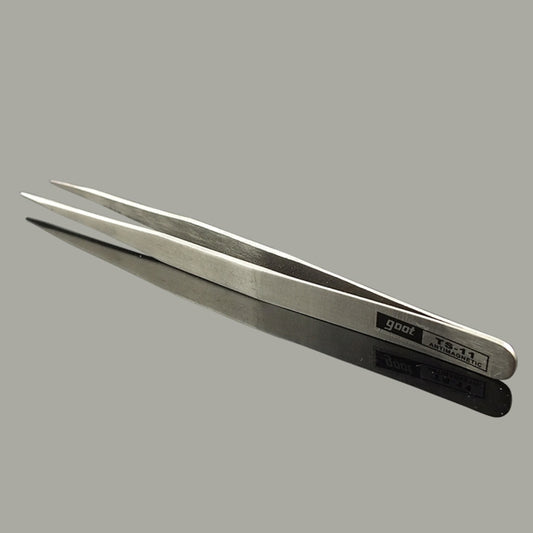 Gooi TS-11 Steel Straight Tweezers (Silver) by bashfashion