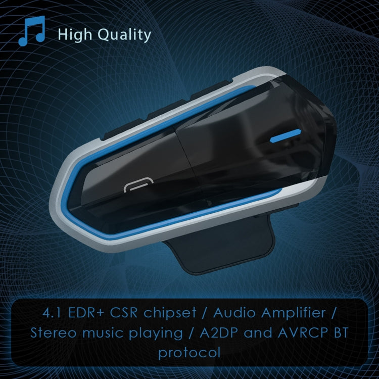 QTB35 Motorcycle Helmet Bluetooth 4.2 Headset Low Power(blue) by bashfashion