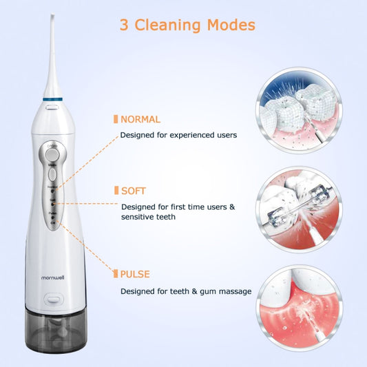 Mornwell D52 USB-Rechargeable Water Flosser IPX7 Waterproof Oral Irrigator by bashfashion