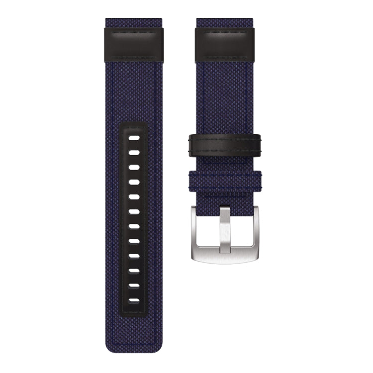 Canvas and Leather Watch Band for Samsung Gear S2/Galaxy Active 42mm, Wrist Strap Size:135+96mm(Blue) by bashfashion