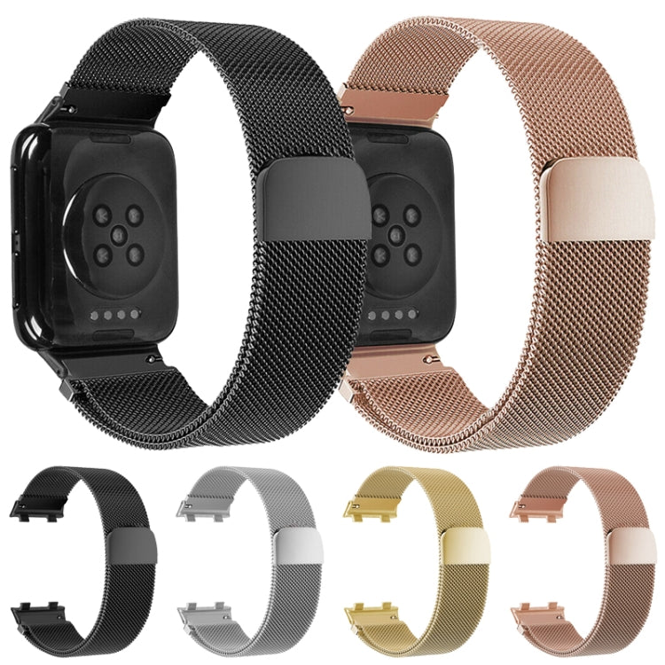 For OPPO Watch 41MM Smart Watch Milanese Stainless Steel Metal Watch Band (Blue) by bashfashion