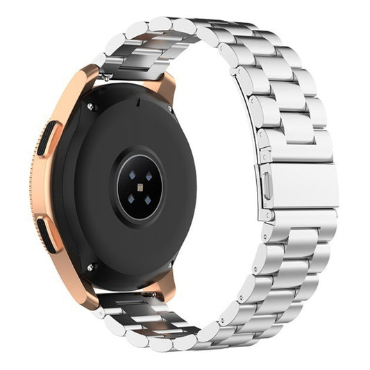 For Huawei GT2/GT/Samsung Galaxy Watch 46mm R800/Samsung Gear S3 22mm 3-Beads Stainless Steel Watch Band(Silver) by bashfashion