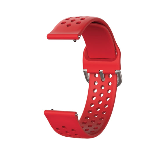 20mm For Huami Amazfit GTS / Samsung Galaxy Watch Active 2 / Huawei Watch GT2 42MM Inner Buckle Breathable Watch Band(Red) by bashfashion