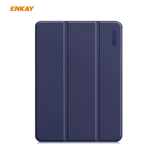 For iPad Pro 11 2022 / 2020 / 2021 ENKAY ENK-8001 Denim Pattern Horizontal Flip Leather Smart Tablet Case with Holder(Dark Blue) by ENKAY