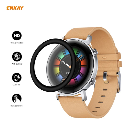 For Huawei Watch GT 2 42mm 2 PCS ENKAY Hat-Prince 3D Full Screen Soft PC Edge + PMMA HD Screen Protector Film by ENKAY