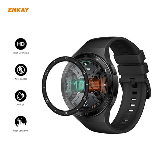 For Huawei Watch GT 2e 46mm 2 PCS ENKAY Hat-Prince 3D Full Screen Soft PC Edge + PMMA HD Screen Protector Film(With Scale) by ENKAY