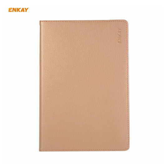 ENKAY for Samsung Galaxy Tab S8 / Galaxy Tab S7 11.0 T870 / T875 ENK-8012 360 Degree Rotation Litchi Texture Horizontal Flip PU Leather Smart Case with Holder & Sleep / Wake-up(Gold) by ENKAY