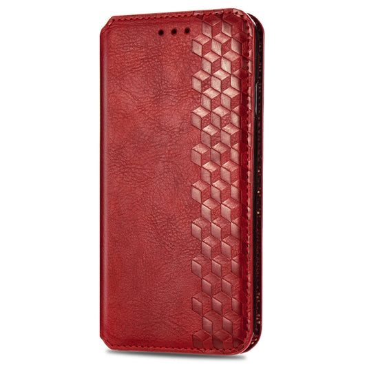 For Xiaomi Poco X3 NFC Cubic Grid Pressed Horizontal Flip Magnetic PU Leather Case with Holder & Card Slots & Wallet(Red) by bashfashion