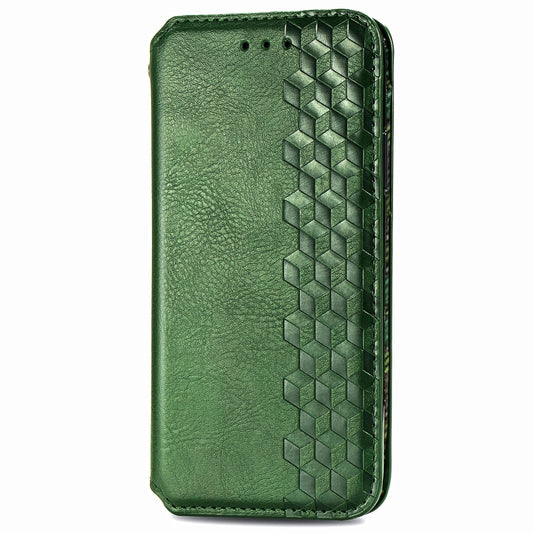 For Oppo Reno4 Pro 4G Cubic Grid Pressed Horizontal Flip Magnetic PU Leather Case with Holder & Card Slots & Wallet(Green) by bashfashion