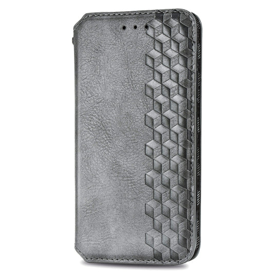 For OPPO Reno 4 4G Cubic Grid Pressed Horizontal Flip Magnetic PU Leather Case with Holder & Card Slots & Wallet(Gray) by bashfashion