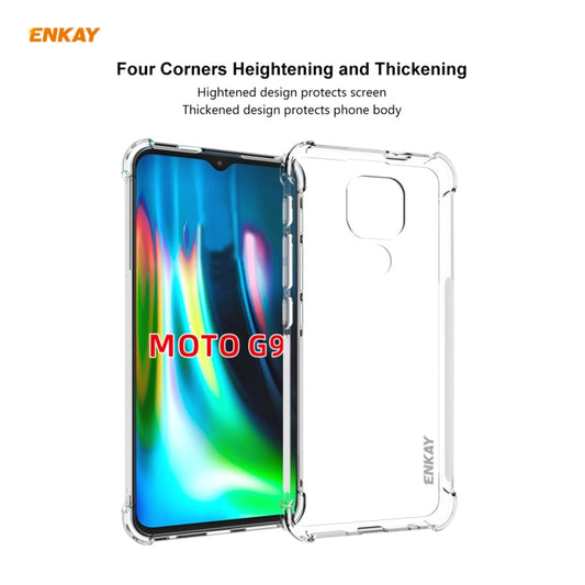 For Motorola Moto G9 / G9 Play Hat-Prince ENKAY Clear TPU Shockproof Case Soft Anti-slip Cover by ENKAY