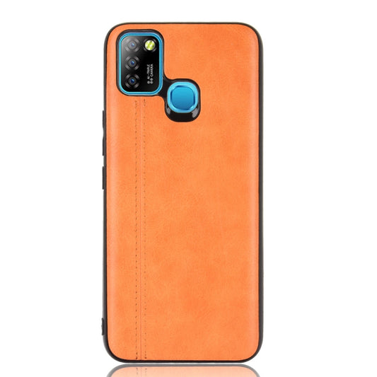 For Infinix Hot 10 Lite Shockproof Sewing Cow Pattern Skin PC + PU + TPU Case(Orange) by idewei