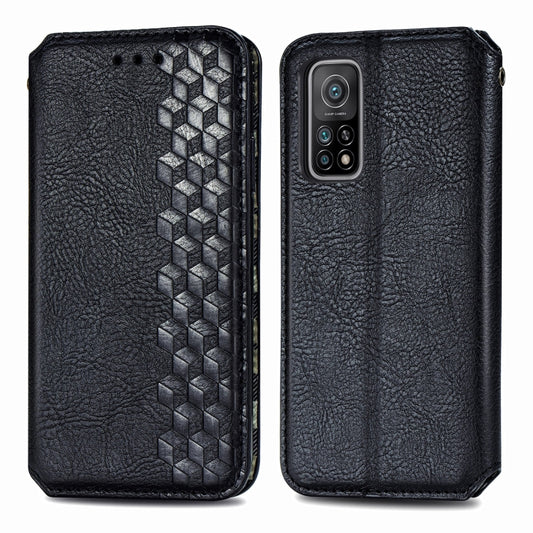 For Xiaomi Mi 10T / Redmi K30S Cubic Grid Pressed Horizontal Flip Magnetic PU Leather Case with Holder & Card Slots & Wallet(Black) by bashfashion