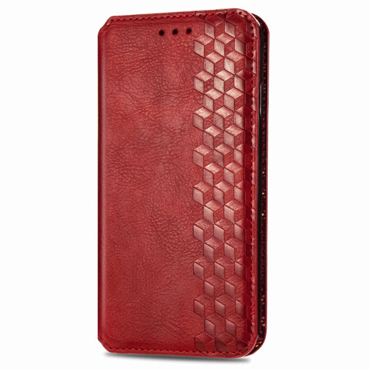 For vivo Y20 Cubic Grid Pressed Horizontal Flip Magnetic PU Leather Case with Holder & Card Slots & Wallet(Red) by bashfashion