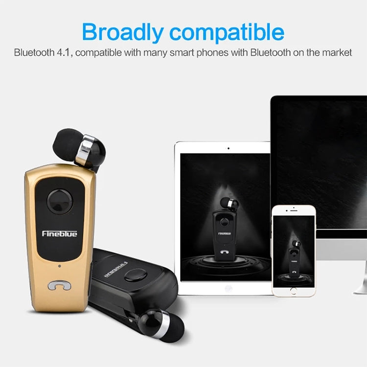 Fineblue F920 CSR4.1 Retractable Cable Caller Vibration Reminder Anti-theft Bluetooth Headset by Fineblue