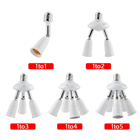 E27 to E27 Splitter Adjustable LED Light Bulb Holder Adapter Converter Socket Light Bulb Holder, type:2 In 1 by bashfashion