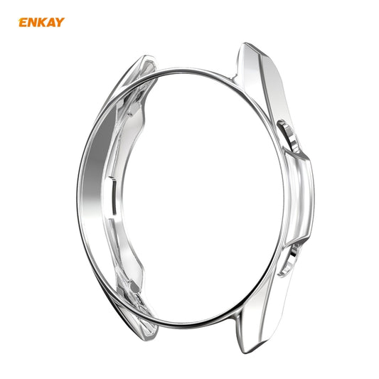 For Samsung Galaxy Watch 3 45mm 2 in 1 ENKAY Hat-Prince Electroplate Soft TPU Case + 0.2mm 9H 2.15D Curved Edge Tempered Glass Film(Silver) by ENKAY