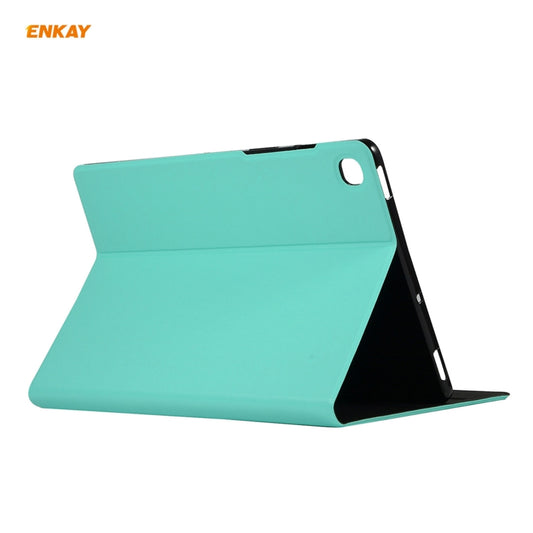 For Samsung Galaxy Tab A7 10.4 T500 / T505 2020 / 2022 ENKAY Horizontal Flip PU Leather + TPU Smart Case with Holder & Sleep / Wake-up Function(Cyan) by ENKAY