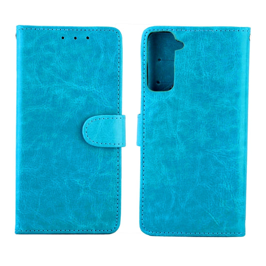 For Samsung Galaxy S21+ 5G/S21 Plus 5G Crazy Horse Texture Leather Horizontal Flip Protective Case with Holder & Card Slots & Wallet & Photo Frame(Baby Blue) by bashfashion