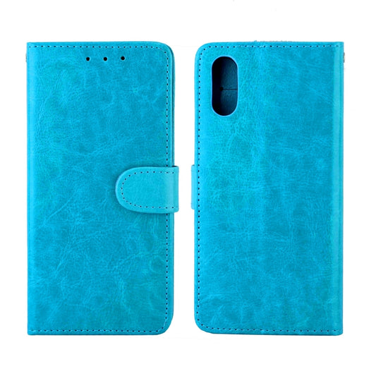 For Samsung Galaxy A02/M02 Crazy Horse Texture Leather Horizontal Flip Protective Case with Holder & Card Slots & Wallet & Photo Frame(Baby Blue) by bashfashion