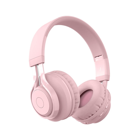 BT06C Cute Wireless Bluetooth 5.0 Headset for Children with Microphone LED Light Suppport Aux-in(Pink) by bashfashion