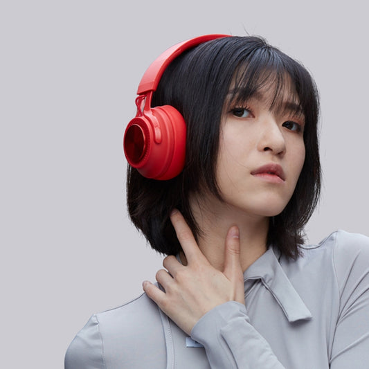 P1 Wireless Bluetooth 5.0 Stereo Soft Leather Earmuffs Foldable Headset Built-in Mic for PC / Cell Phones(Red) by bashfashion