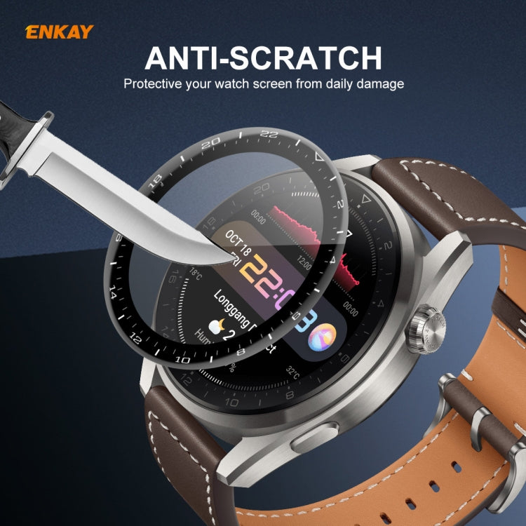 1 PC For Huawei WATCH 3 Pro 48mm ENKAY Hat-Prince 3D Full Coverage Soft PC Edge + PMMA HD Screen Protector Film by ENKAY