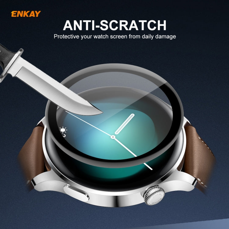 5 PCS For Huawei WATCH 3 46mm ENKAY Hat-Prince 3D Full Coverage Soft PC Edge + PMMA HD Screen Protector Film by ENKAY
