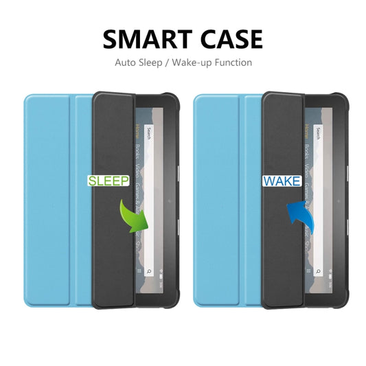 For Amazon Fire HD 8 / HD 8 Plus (2020) ENKAY Custer Texture Horizontal Flip PU+PC Leather Case with Three-folding Holder & Sleep / Wake-up Function(Dark Green) by ENKAY