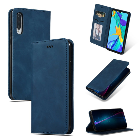 Retro Skin Feel Business Magnetic Horizontal Flip Leather Case for Huawei P30(Navy Blue) by bashfashion