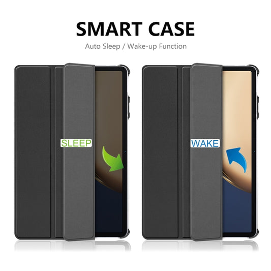 For Honor Tablet V7 Pro ENKAY Custer Texture Horizontal Flip PU+PC Leather Case with Three-folding Holder & Sleep / Wake-up Function(Black) by ENKAY