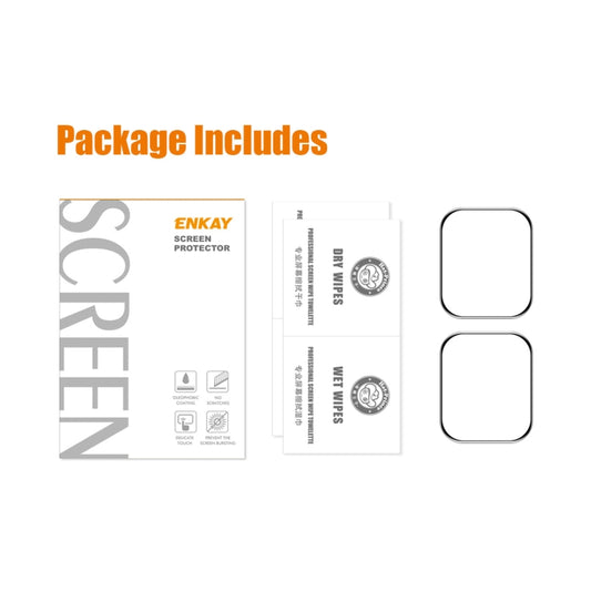 2pcs ENKAY Hat-Prince Case Friendly 3D Full Screen PET Curved Hot Bending HD Film For Apple Watch Series 9 / 8 / 7 45mm(Black) by ENKAY