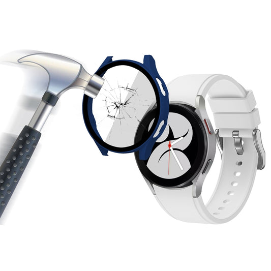ENKAY Hat-Prince Full Coverage PC Frame + Tempered Glass Protector Composite Case for Samsung Galaxy Watch4 40mm(Dark Blue) by ENKAY