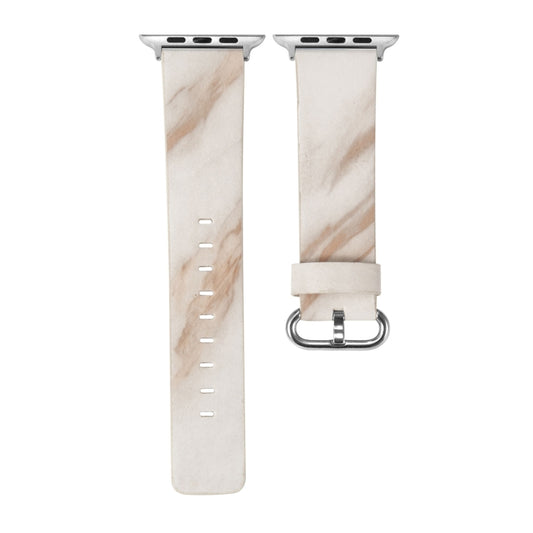 Marbled Leather Strap For Apple Watch Ultra 49mm&Watch Ultra 2 49mm / Series 9&8&7 45mm / SE 3&SE 2&6&SE&5&4 44mm / 3&2&1 42mm(White) by bashfashion