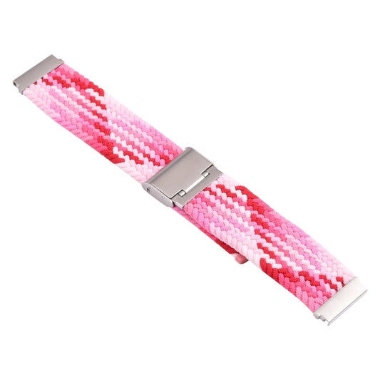 For Samsung Galaxy Watch 4 / Watch 5 20mm Nylon Braided Metal Buckle Watch Band(Z Red Pink) by bashfashion