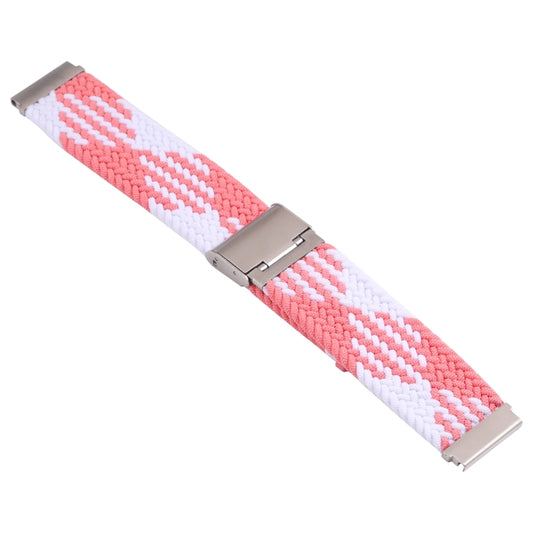 For Samsung Galaxy Watch 4 / Watch 5 20mm Nylon Braided Metal Buckle Watch Band(Z Pink White) by bashfashion