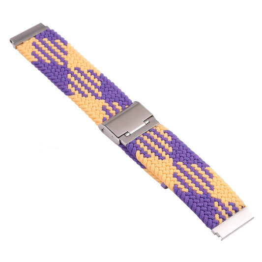 For Samsung Galaxy Watch 4 / Watch 5 20mm Nylon Braided Metal Buckle Watch Band(Purple Gold) by bashfashion